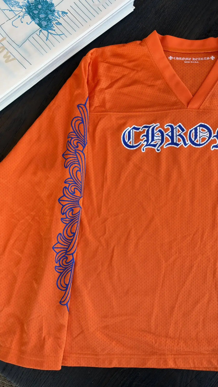 Chrome Hearts "Orange" NYFW Sports Mesh Jersey Size M Chrome Hearts
