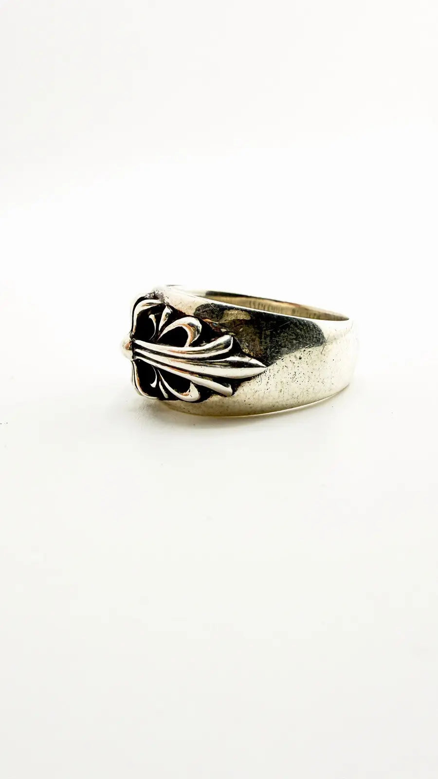 Chrome Hearts Sterling Silver Floral Cross Ring Chrome Hearts