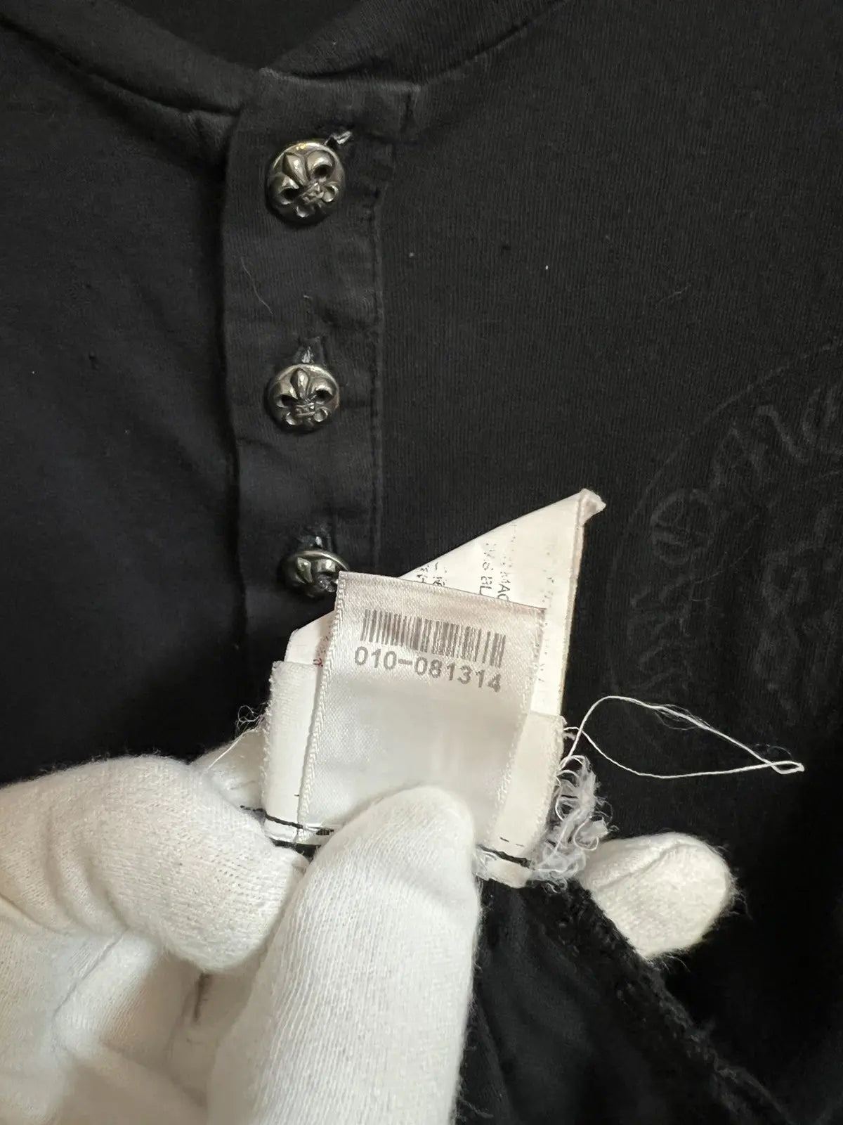 Chrome Hearts Vine Dagger Horseshoe Silver Button LS