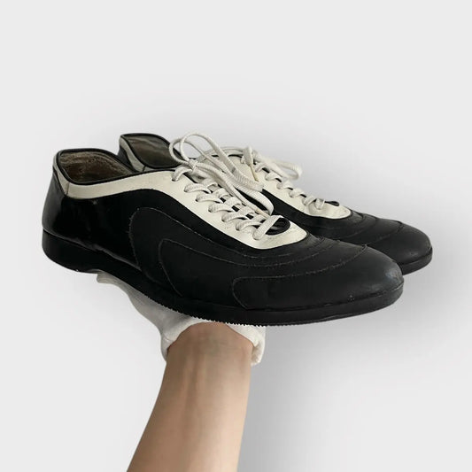 1990s Prada Monte Carlo Panda Color Leather Sneakers