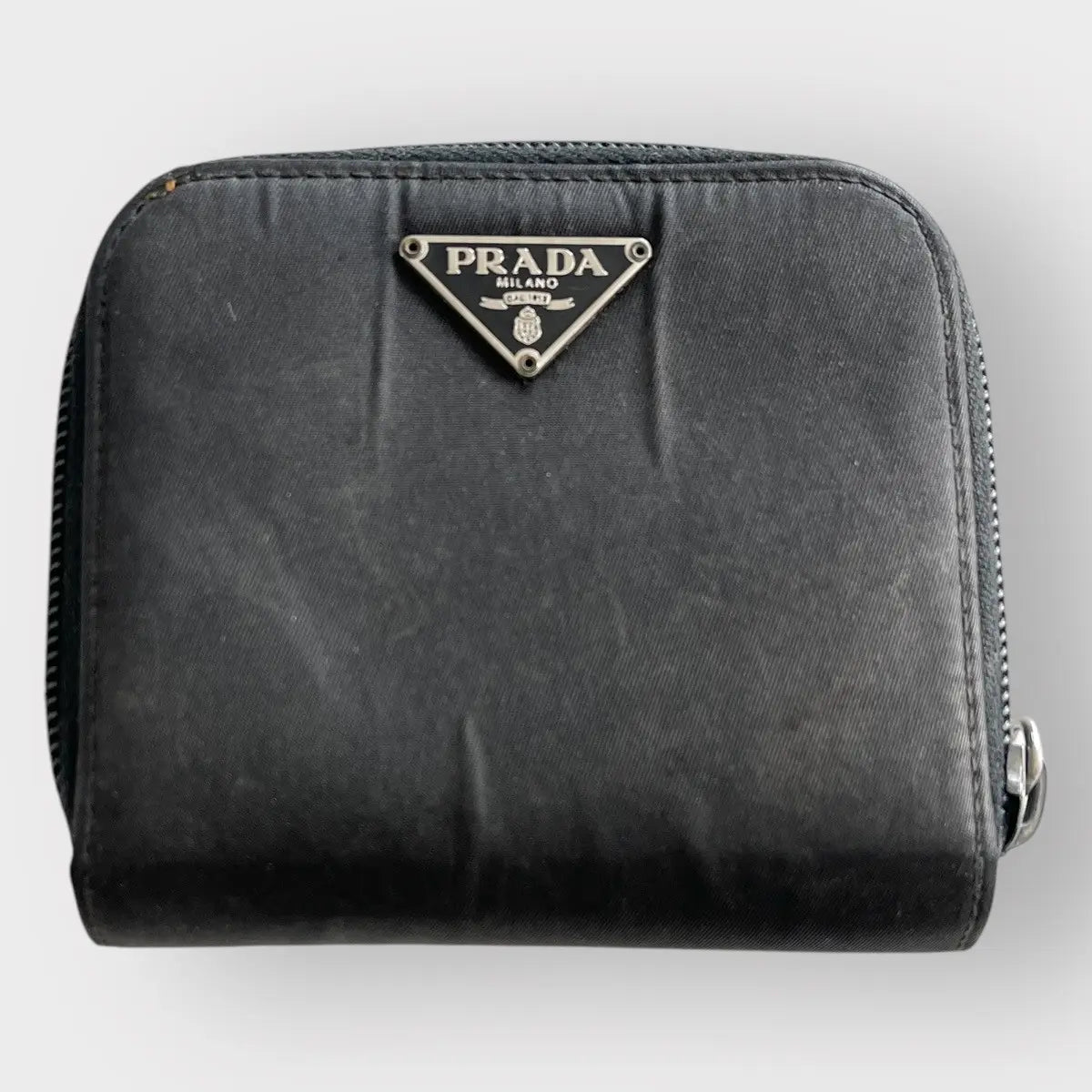 2000 Prada Nylon Round Zip Tessuto Wallet