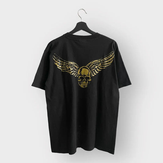 2000s Chrome Hearts Foti Gold Skull Angel Pocket Tee