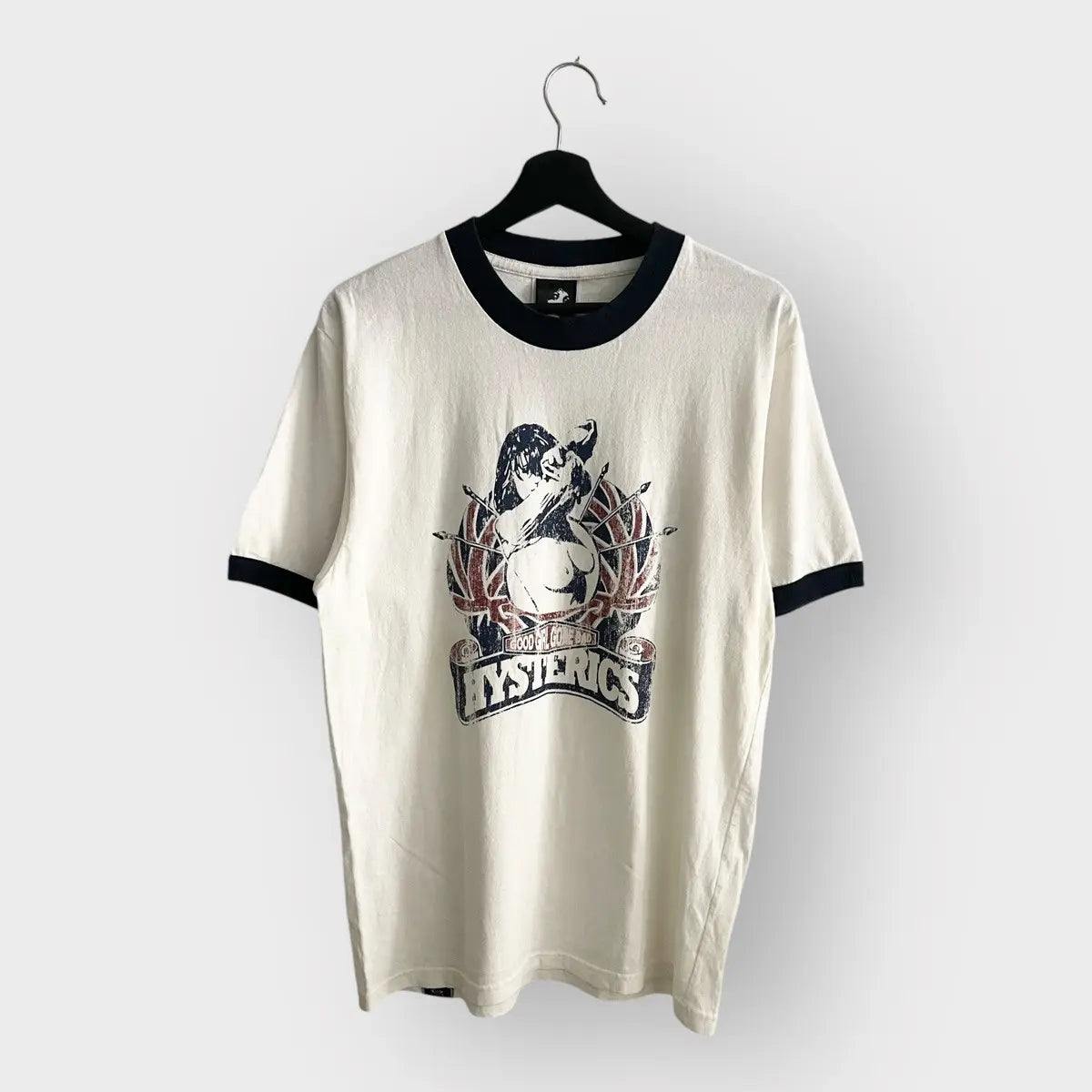 90s Hysteric Glamour Nude Girl Love London Ringer Tee