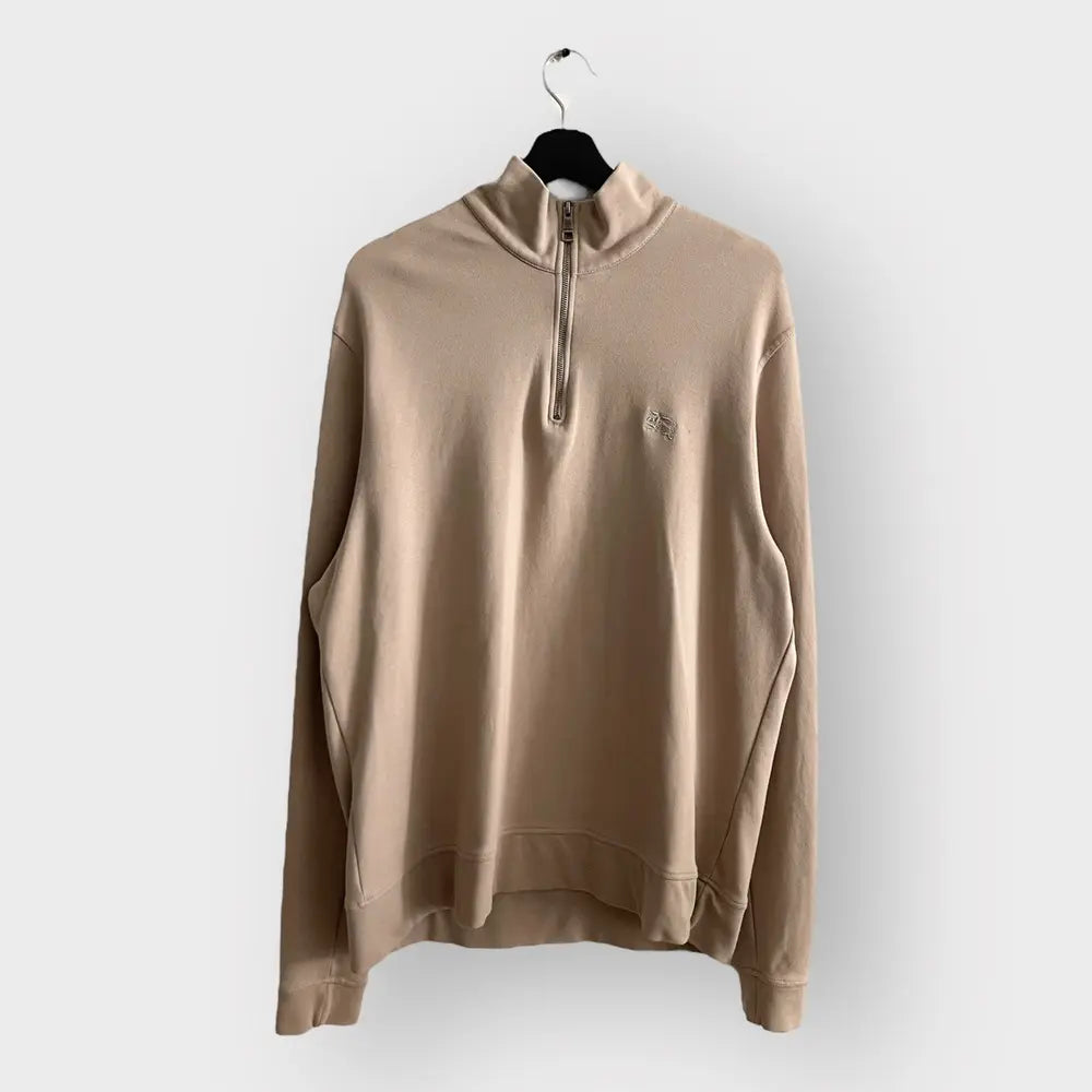 2000s Burberry Classic Logo Quarter Zip Up Sweatshirt