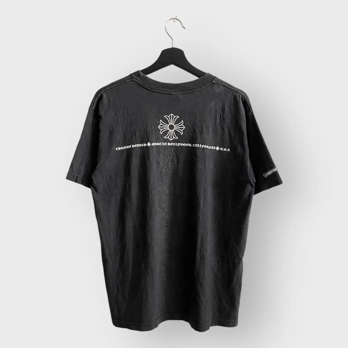 2000s Chrome Hearts Vertical Crosses Logo Pocket Tee