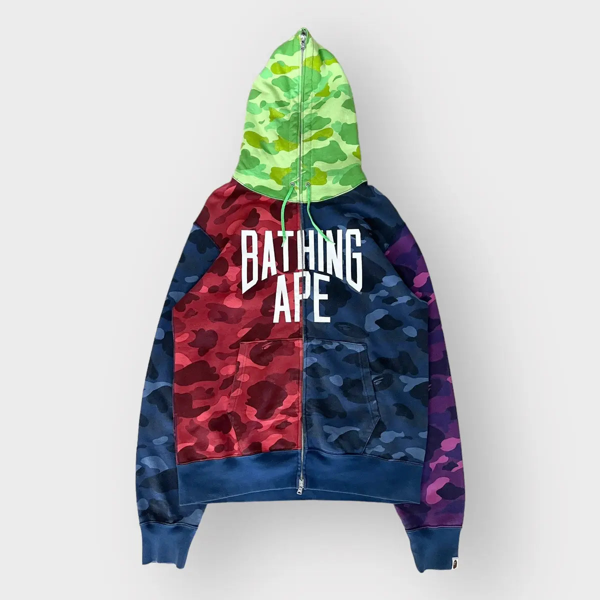 2015 Bape Mix Crazy Camo Patch Full Zip Hoodie