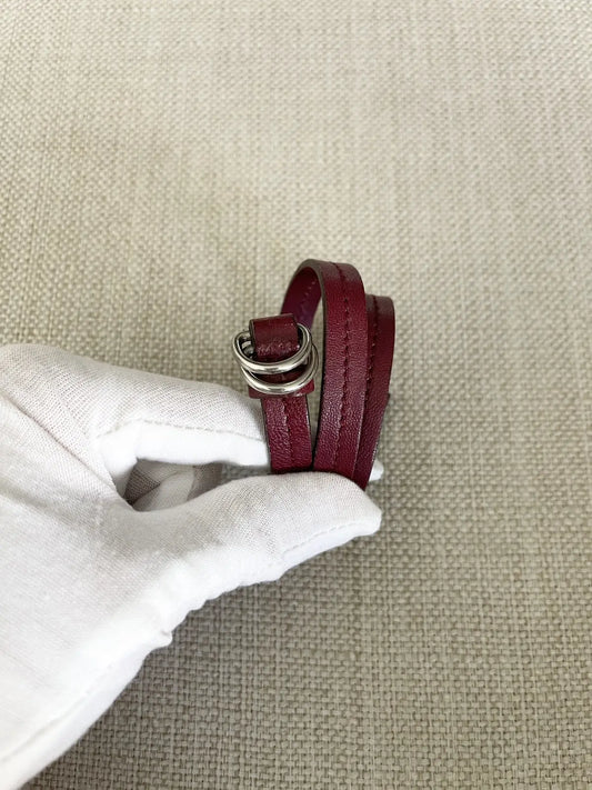 2000s Prada Leather Strap Buckle Bracelet