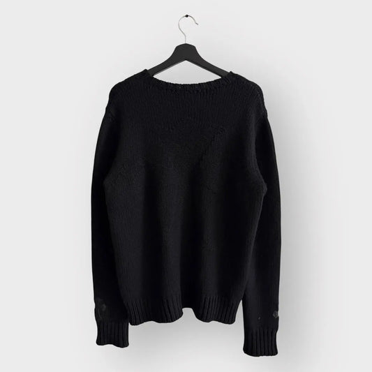 Chrome Hearts Cashmere Double Leather Patch Sweater