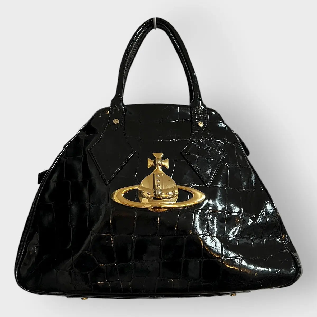 Vivienne Westwood Golden Saturn Orb Bowling Hand Bag