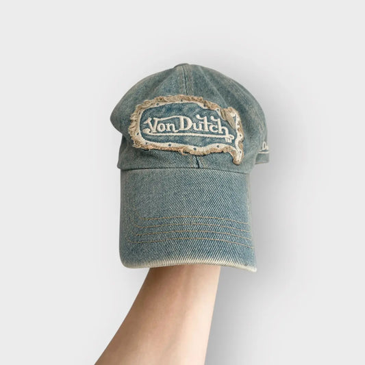 2000s Von Dutch Blue Denim Logo Hat