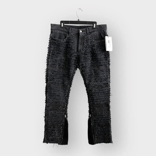 1017 ALYX 9SM X Blackmeans Distressed Flare Denim Jeans