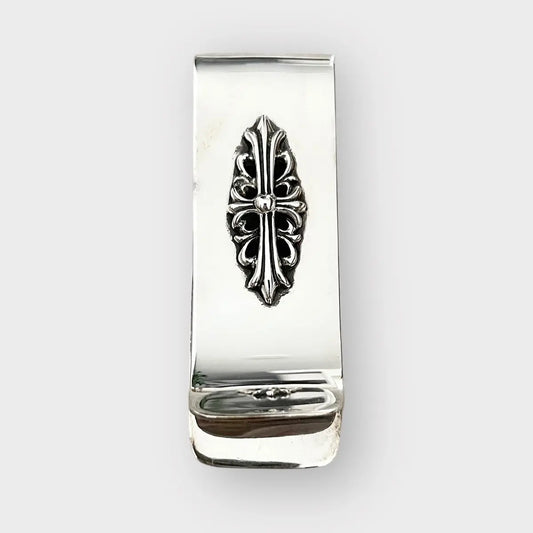 Chrome Hearts 925 Silver Floral Cross Money Clip