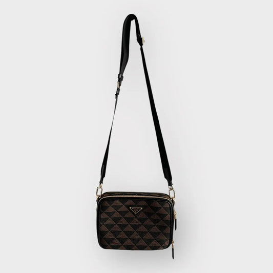 Prada Symbole Triangolo Canapa Crossbody Bag
