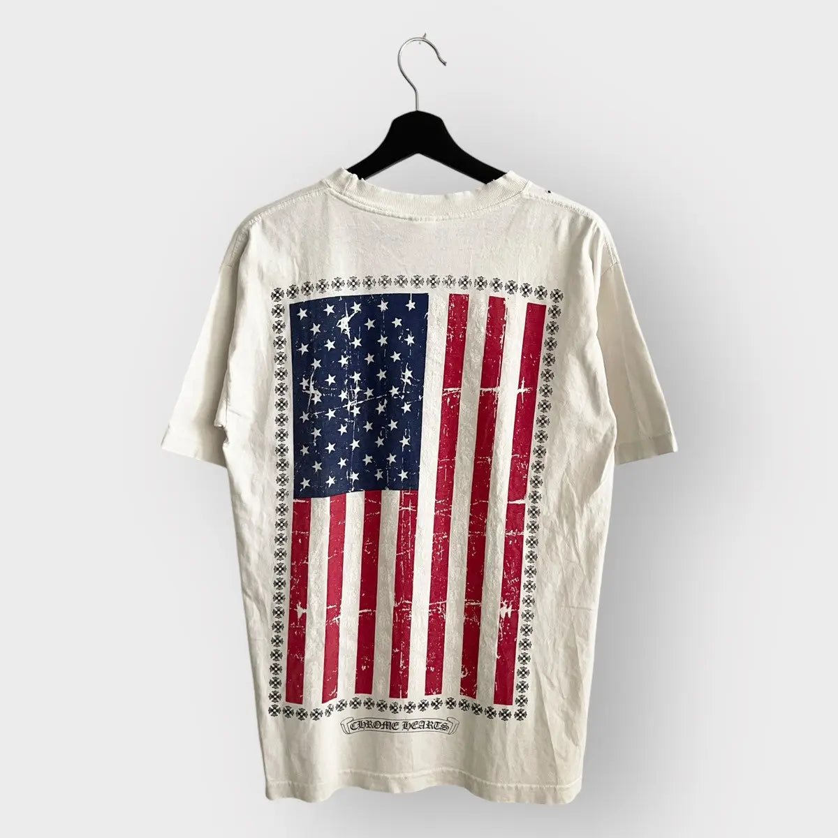 2000s Chrome Hearts American Flag Crosses Pocket Tee