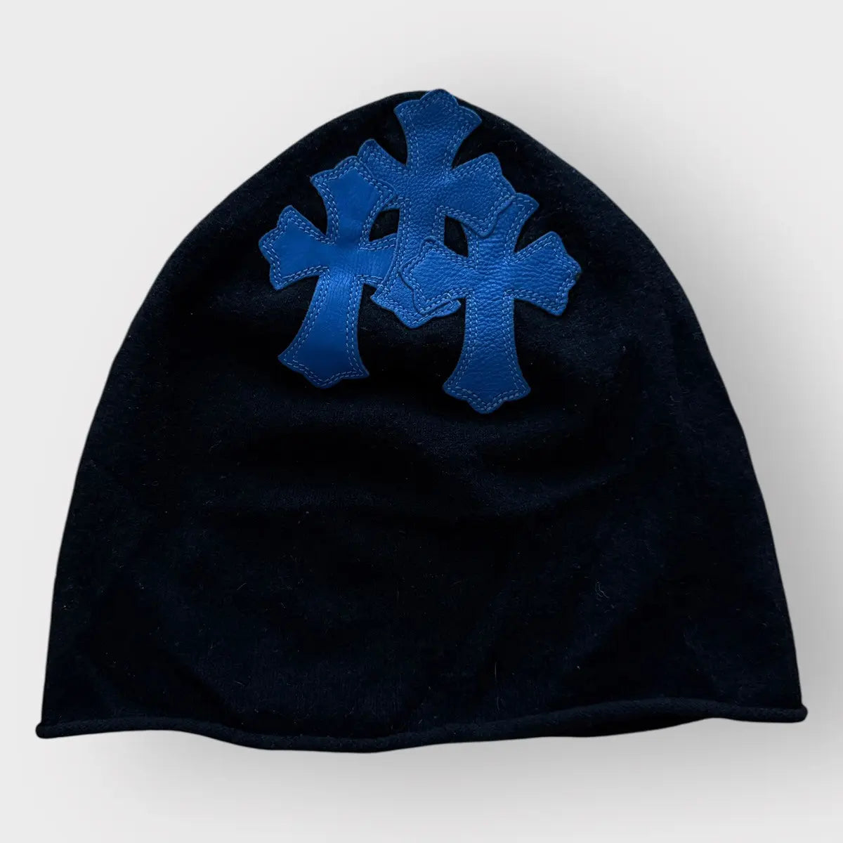 Chrome Hearts Cashmere Leather Patch Mask Beanie
