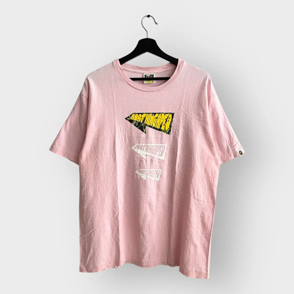 2010s Bape Triple Arrows Logo Pink Tee