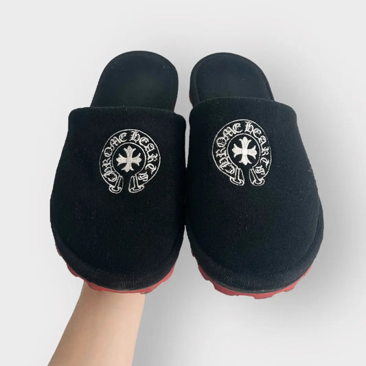 Chrome Hearts Jumbo Embroidered Horseshoe Slippers