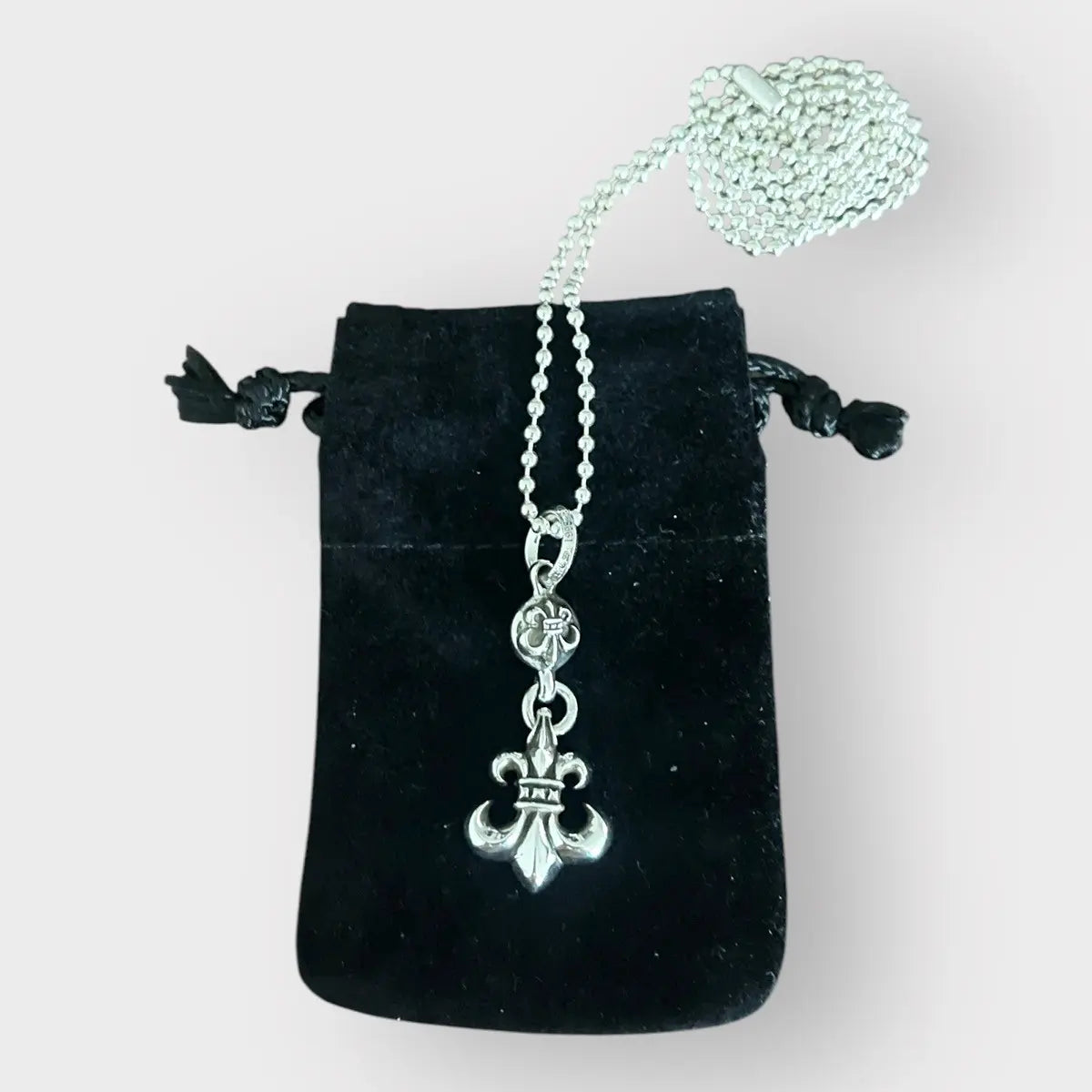 Chrome Hearts Fleur Ball Pendant Dagger Necklace