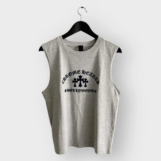 Chrome Hearts Triple Cross Cropped Tank Top