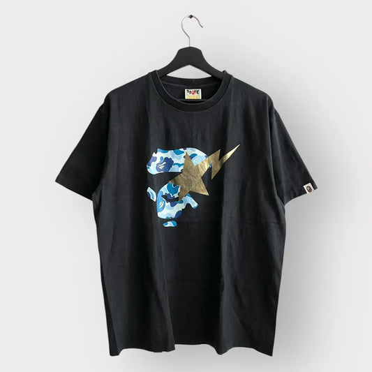 2010s Bape Gold Star ABC Camo Ape Face Tee