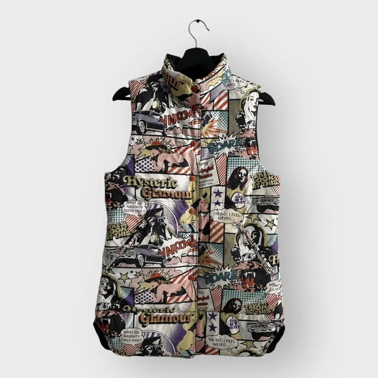 2000s Hysteric Glamour Nude Girl Manga Puffer Vest