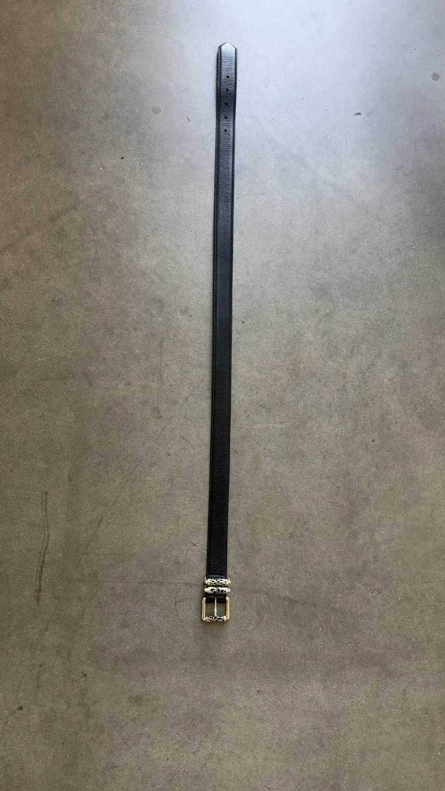 Chrome Hearts Black Leather Roller Belt