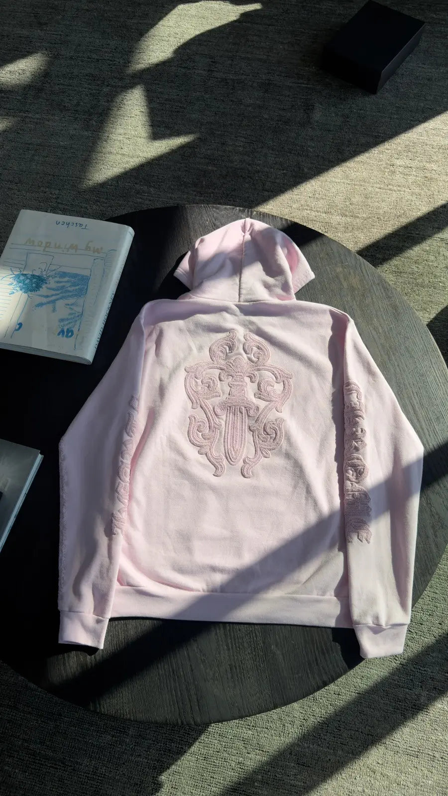 Chrome Hearts Pink Vine Dagger Beaded Hoodie Chrome Hearts
