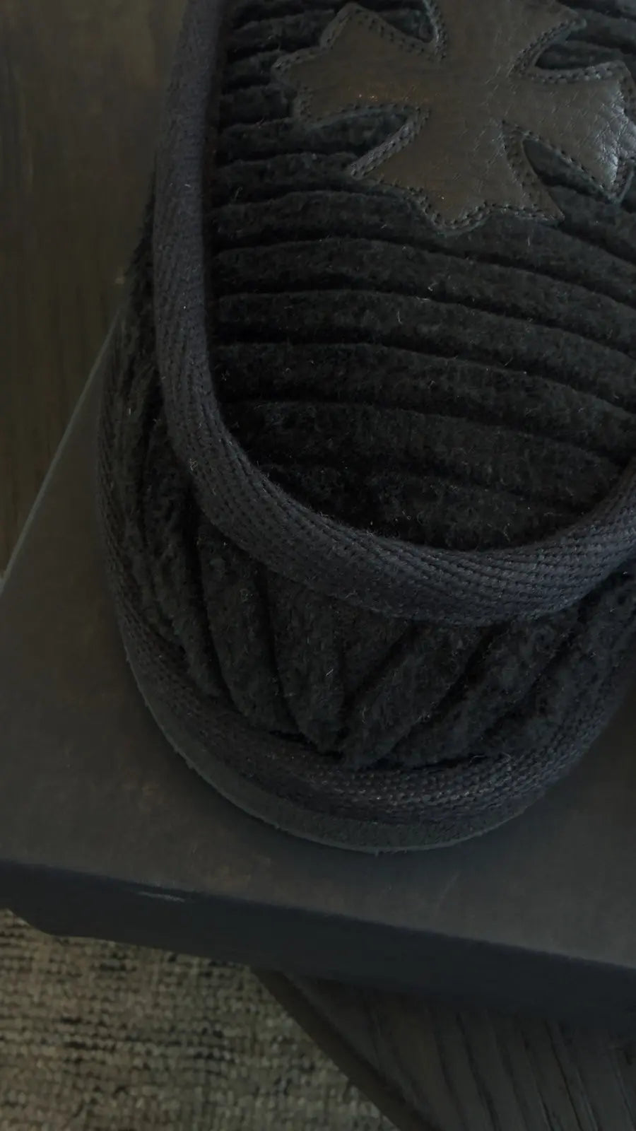 Chrome Hearts Corduroy Cross Patch Slippers Chrome Hearts