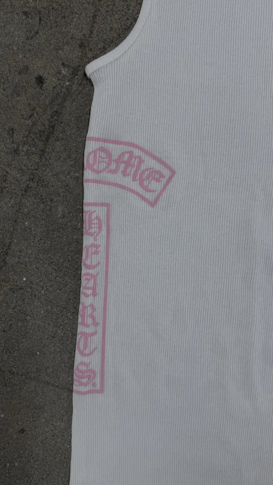 Chrome Hearts White T-Bar Script Rib Tank Top