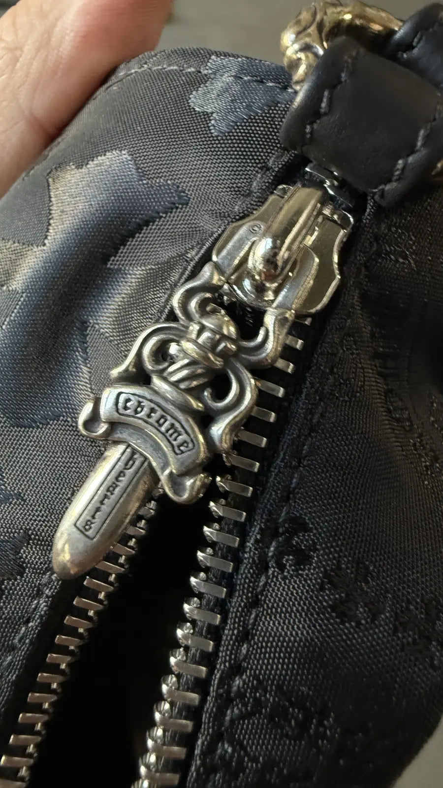 CHROME HEARTS Grinds Motif Nylon Bag BLACK