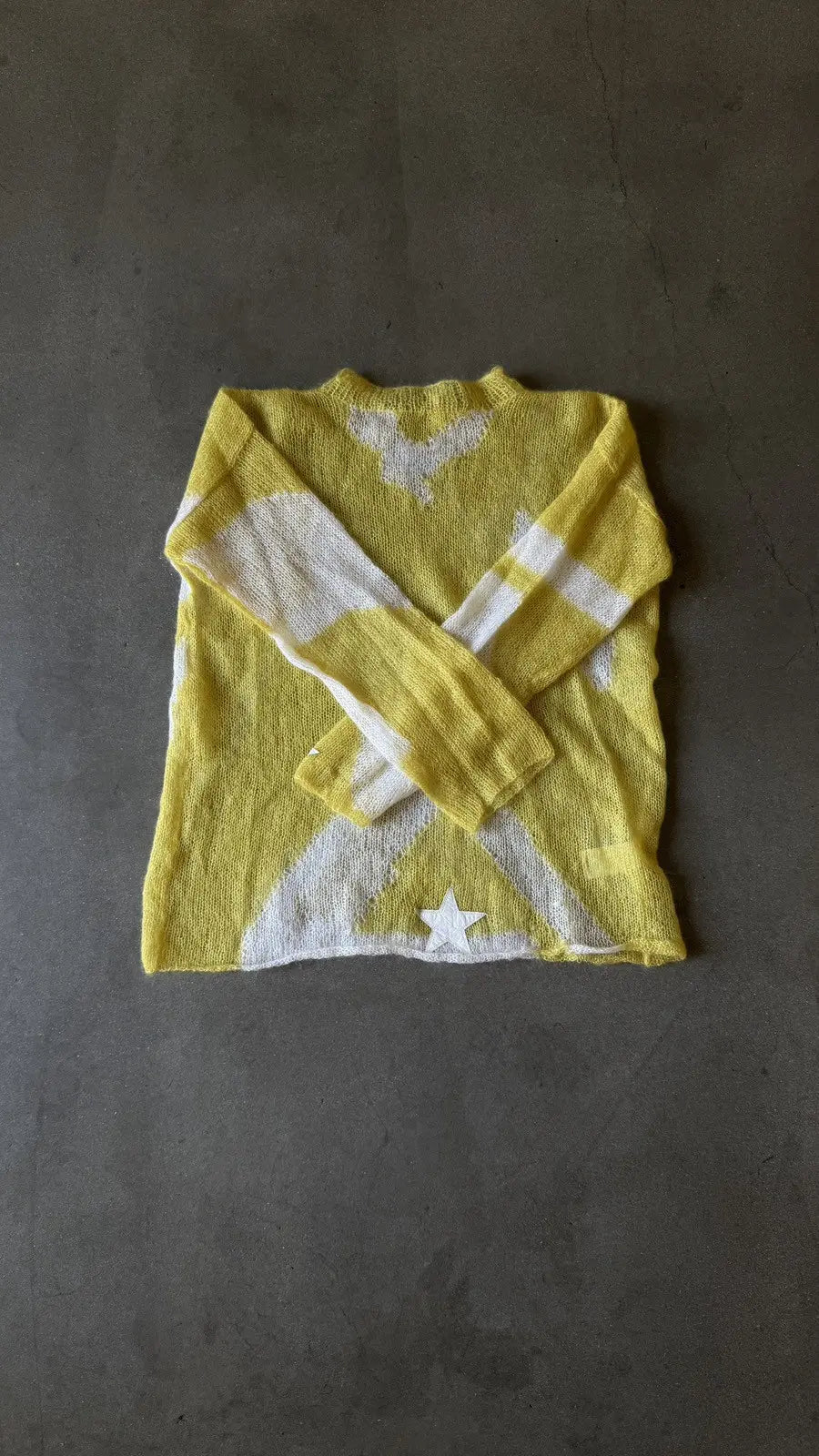 Chrome Hearts Yellow/White Mohair Sweater