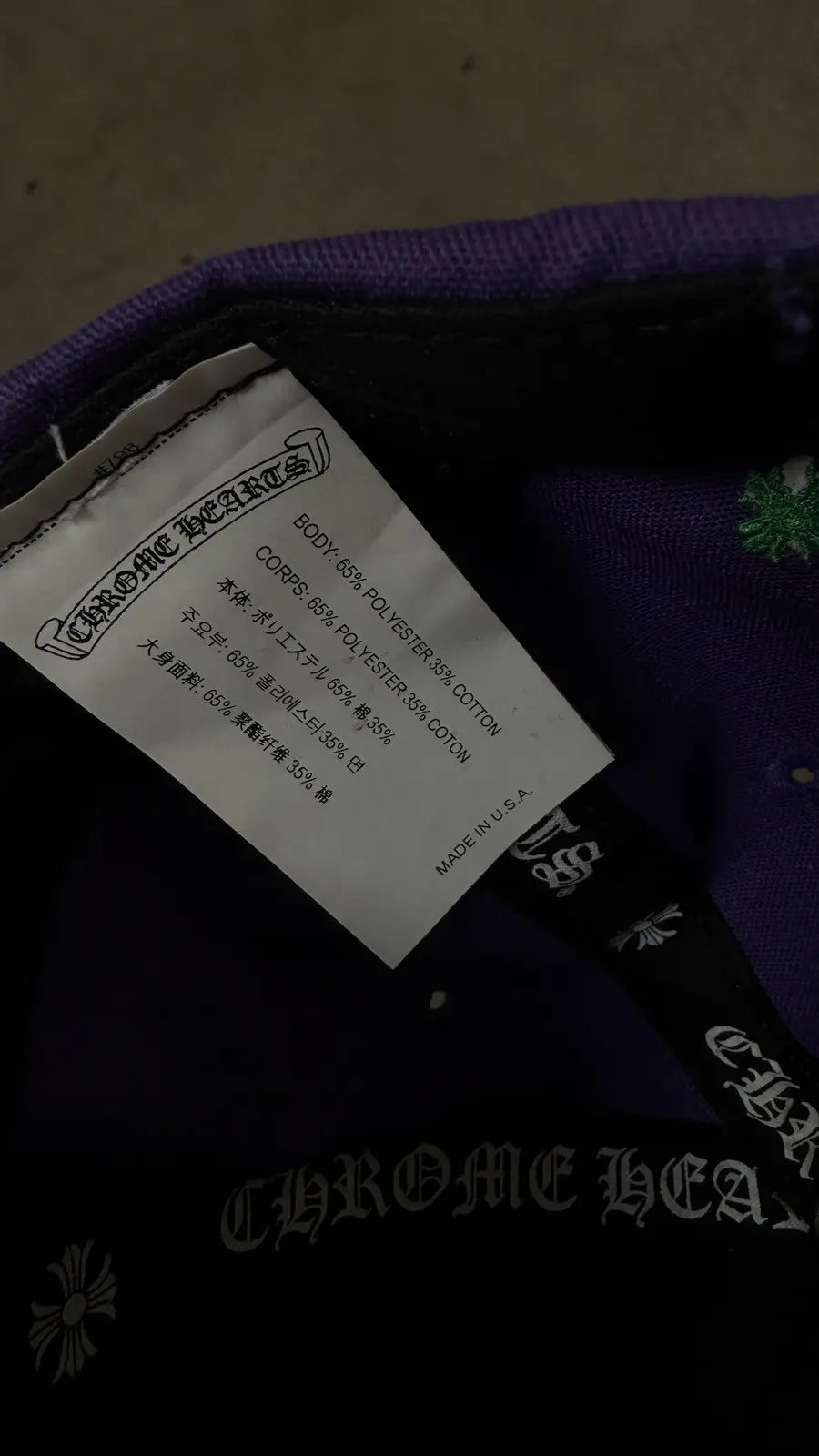 Chrome Hearts CH Baseball Cap Purple/Green