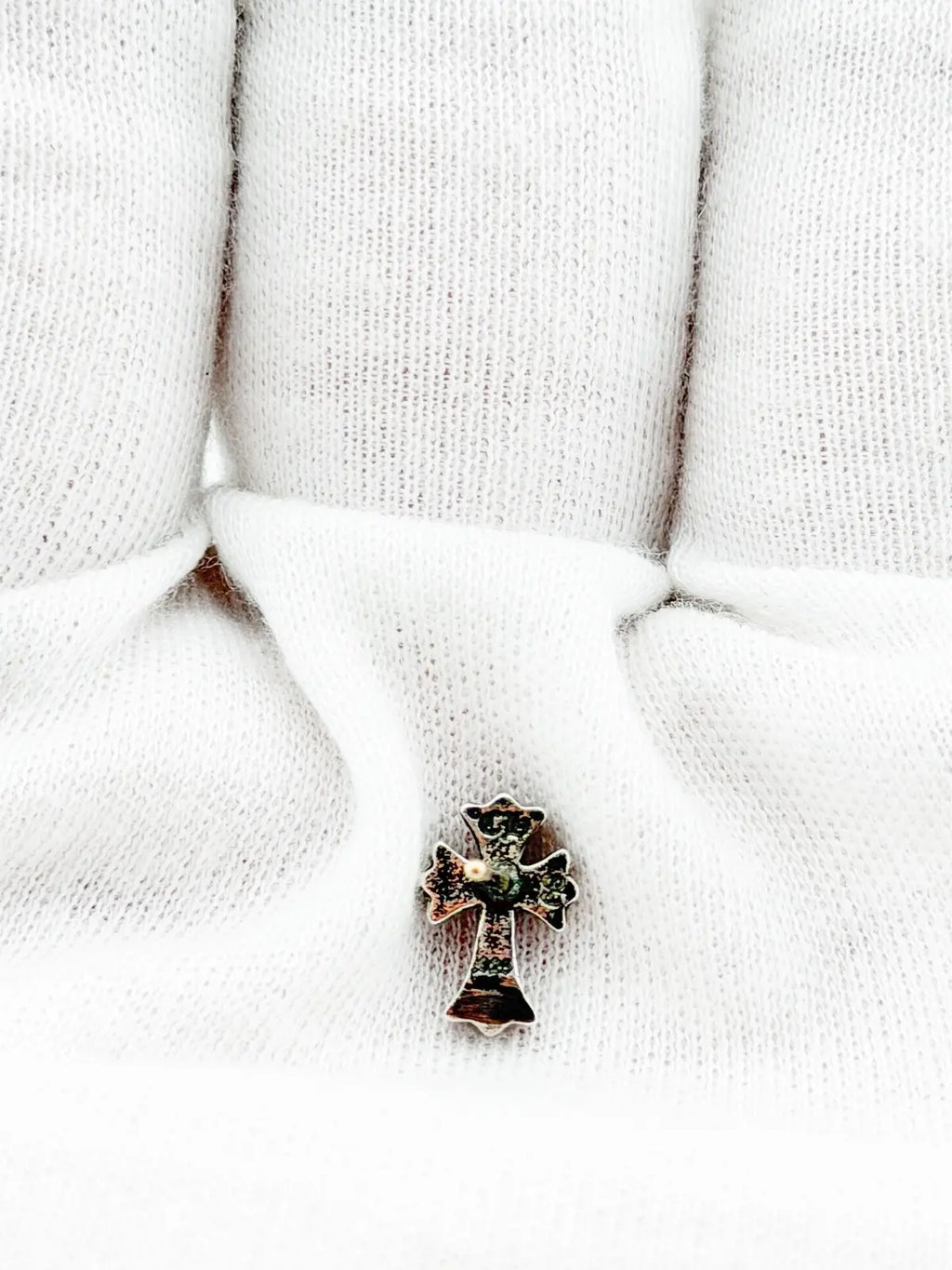 Chrome Hearts Silver Cross Earring Stud
