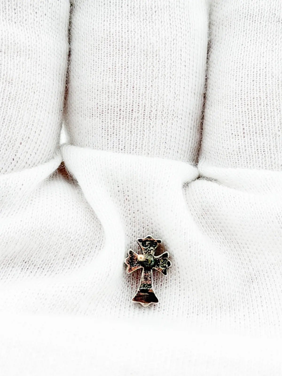 Chrome Hearts Silver Cross Earring Stud
