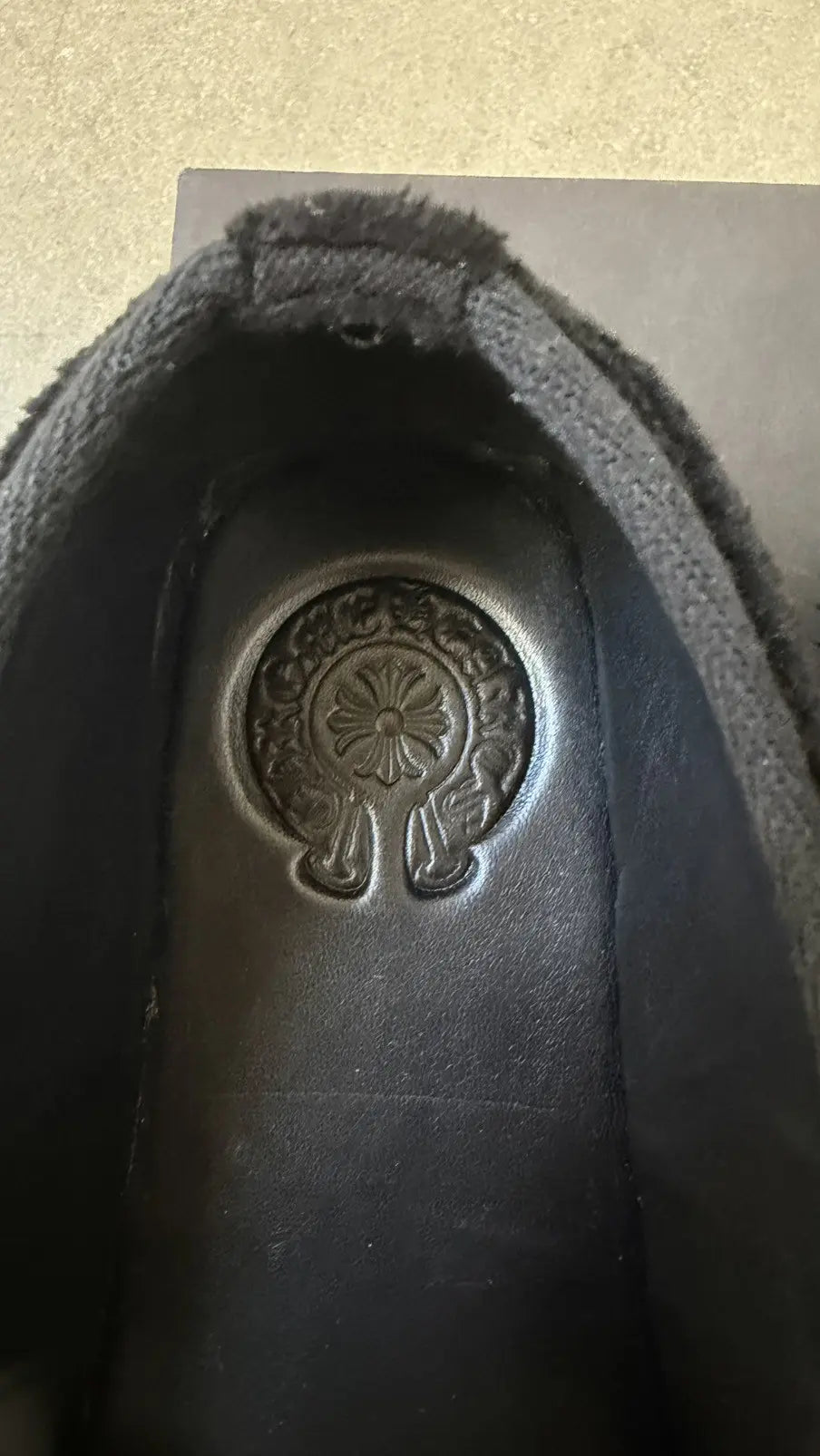 Chrome Hearts Black Corduroy Dagger Slippers