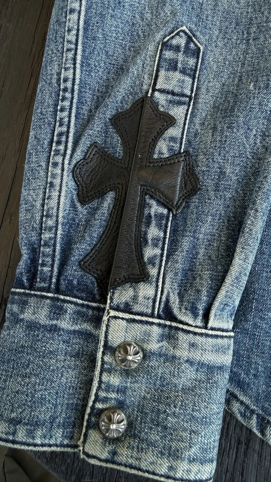 Chrome Hearts Denim Cross Western Shirt Chrome Hearts