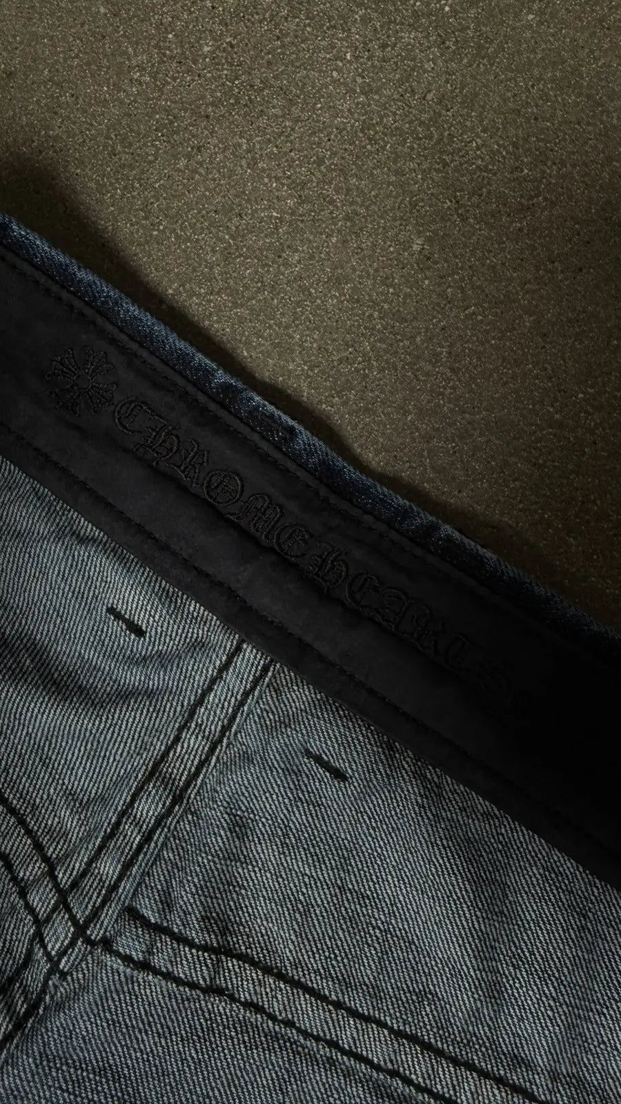 Chrome Hearts KS Cut Raw Blue Denim Jeans