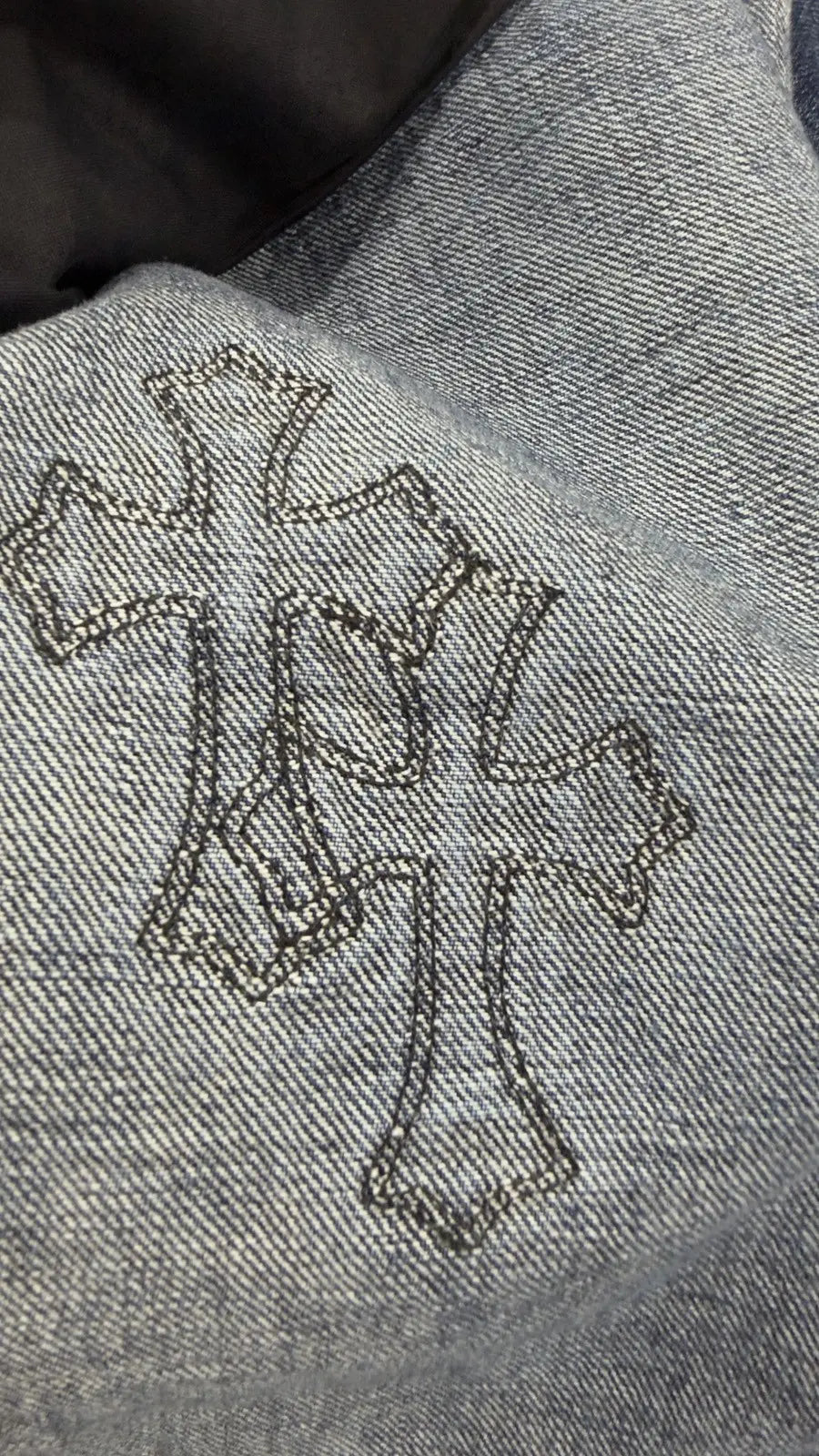 Chrome Hearts Denim Cross Patch Jeans