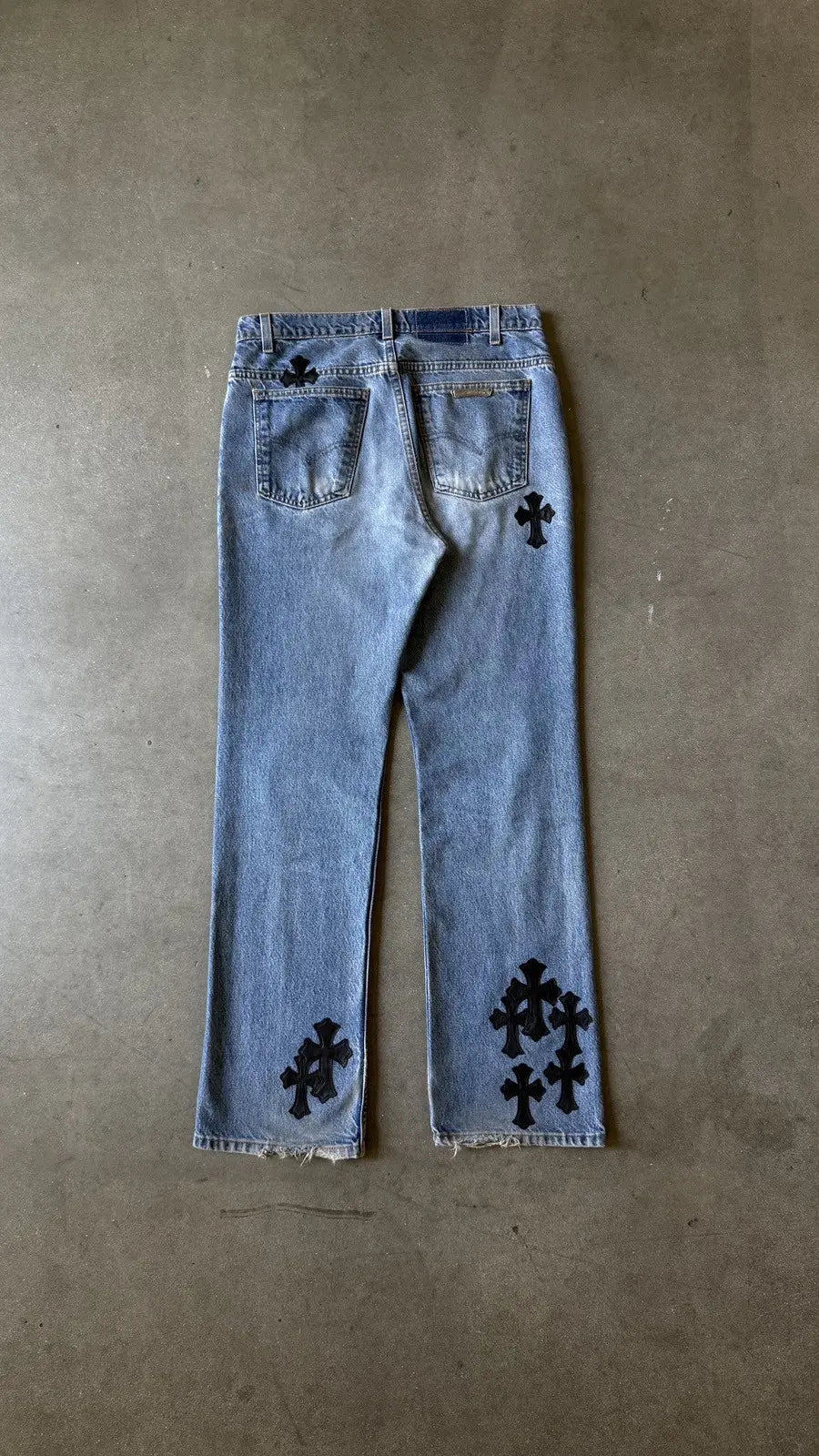 Chrome Hearts Levis 517 Black Cross Patch Jeans