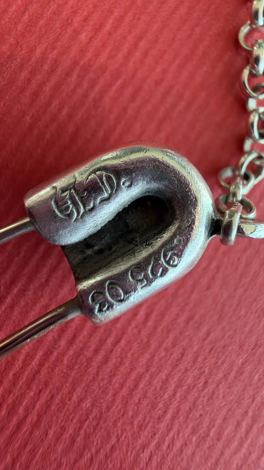 Chrome Hearts Safety Pin Pendant Chain Necklace Chrome Hearts
