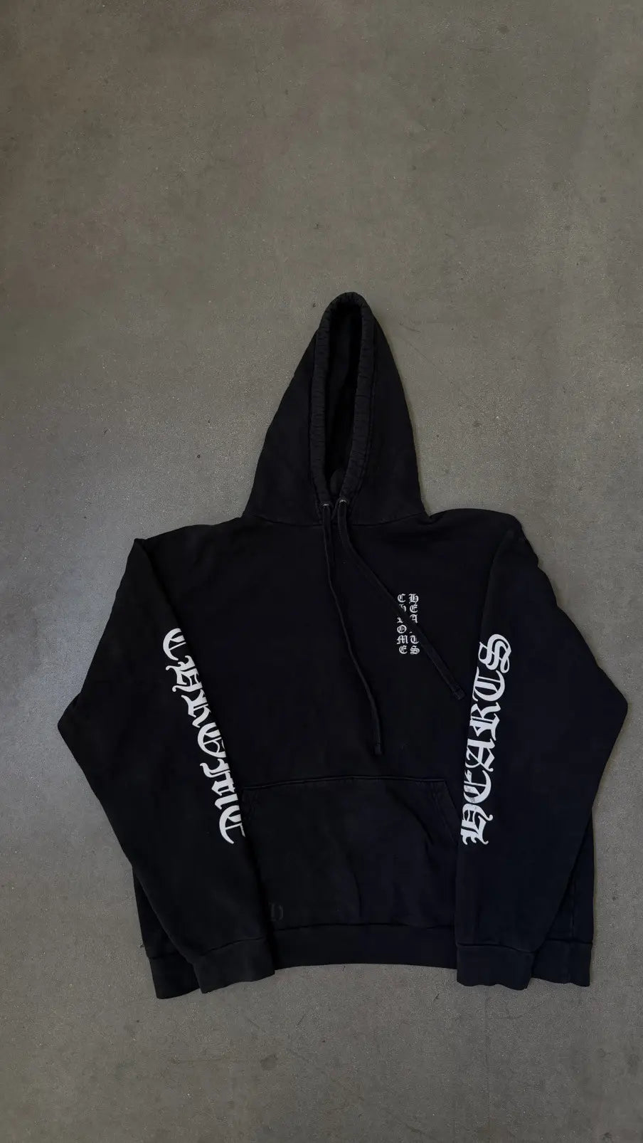 Chrome Heart Scroll Script Sleeve Hoodie Black