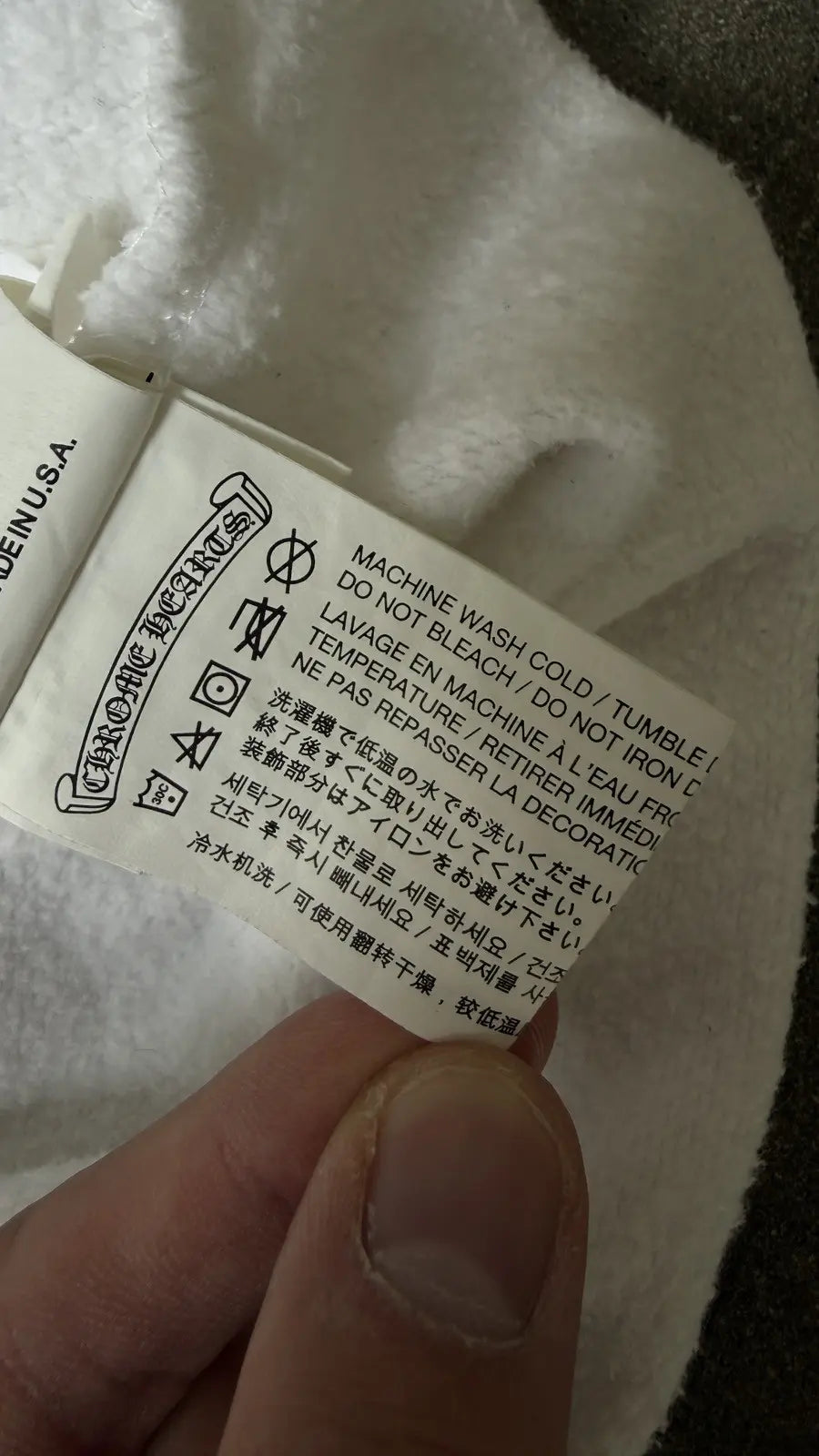 Chrome Hearts White Zip Up Banner Hoodie