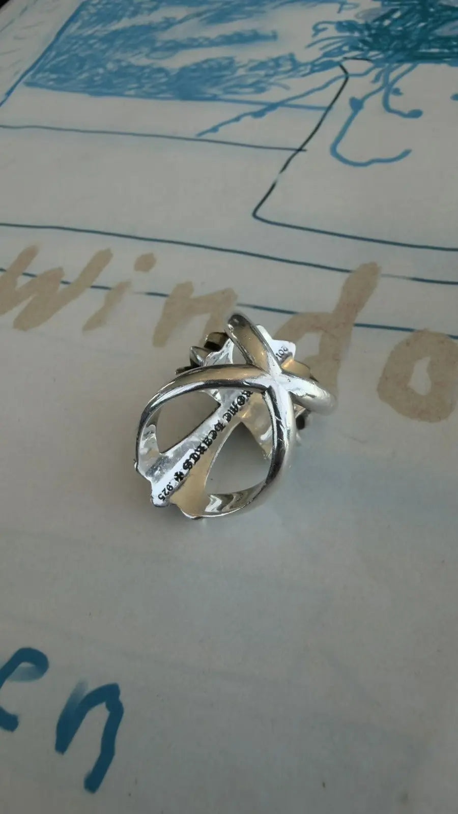 Chrome Hearts Infinity CH Cross Ring Crafted Size 8.5 Chrome Hearts