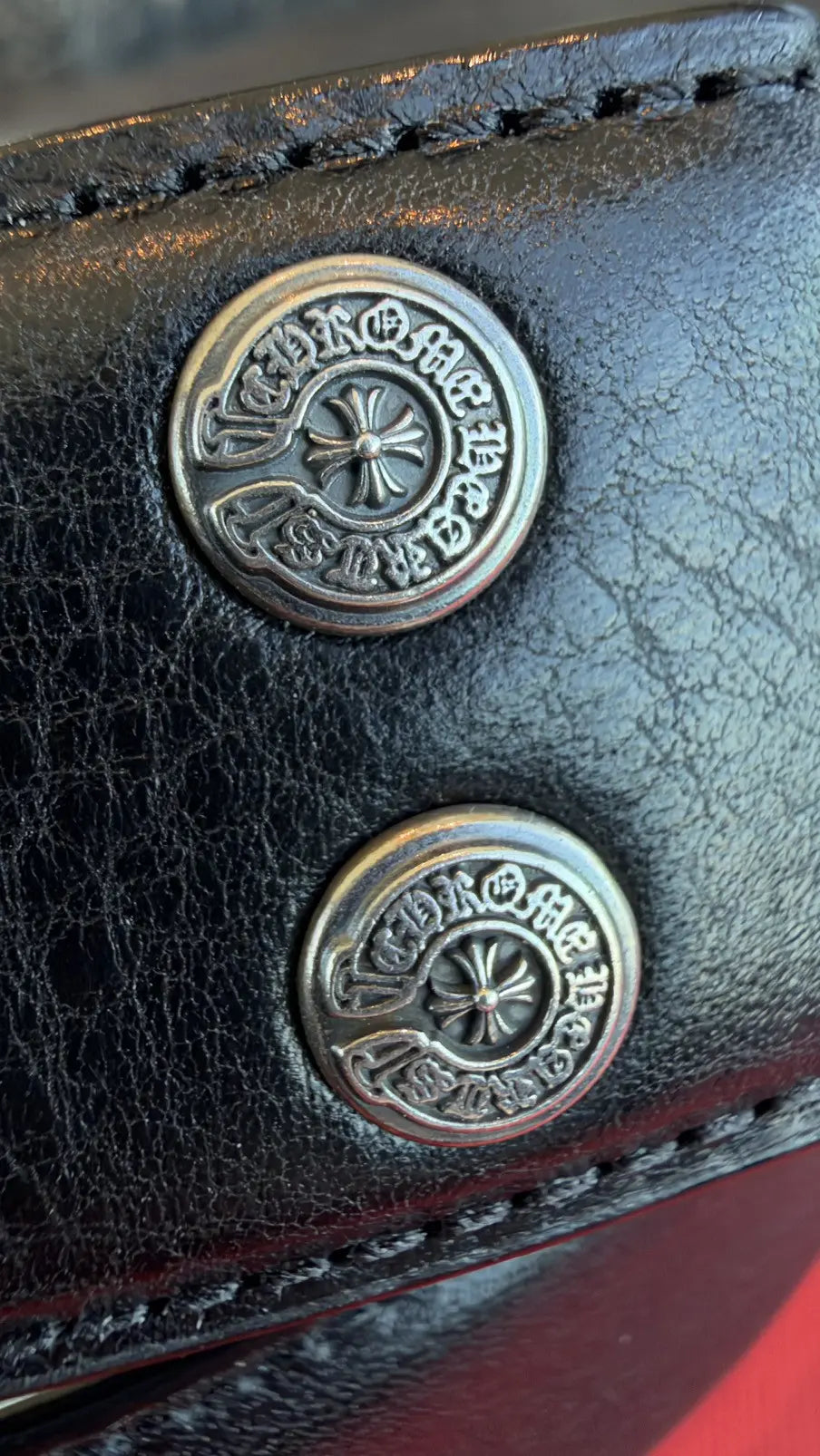 Chrome Hearts Black Leather Belt Strap Size 38 Chrome Hearts