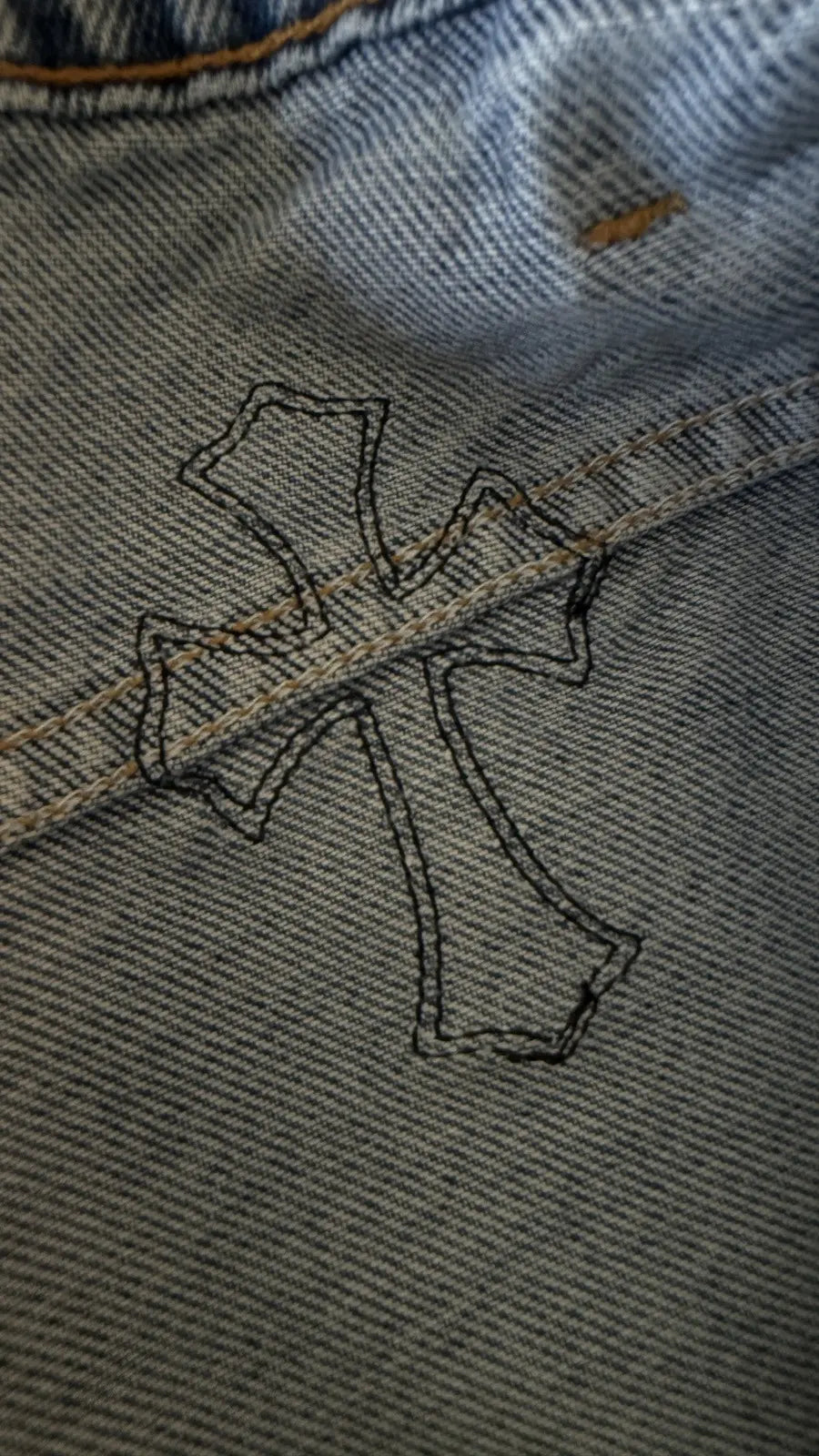 Chrome Hearts Levis 517 Black Cross Patch Jeans