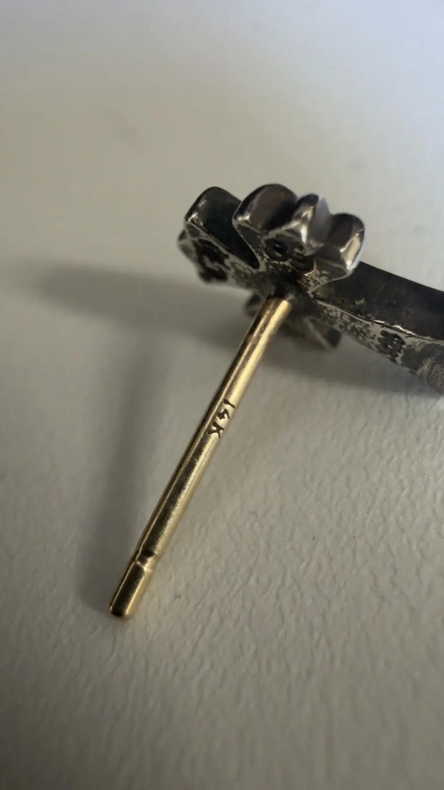 Chrome Hearts Silver Cross Earring Stud