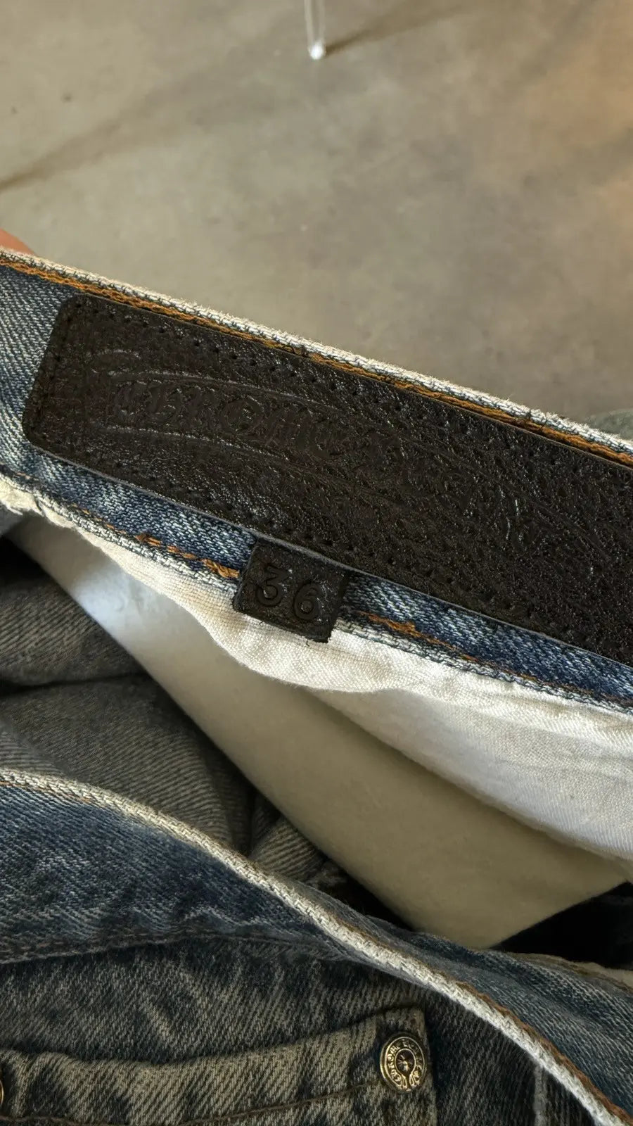Chrome Hearts Levis 501 Black Cross Patch Jeans
