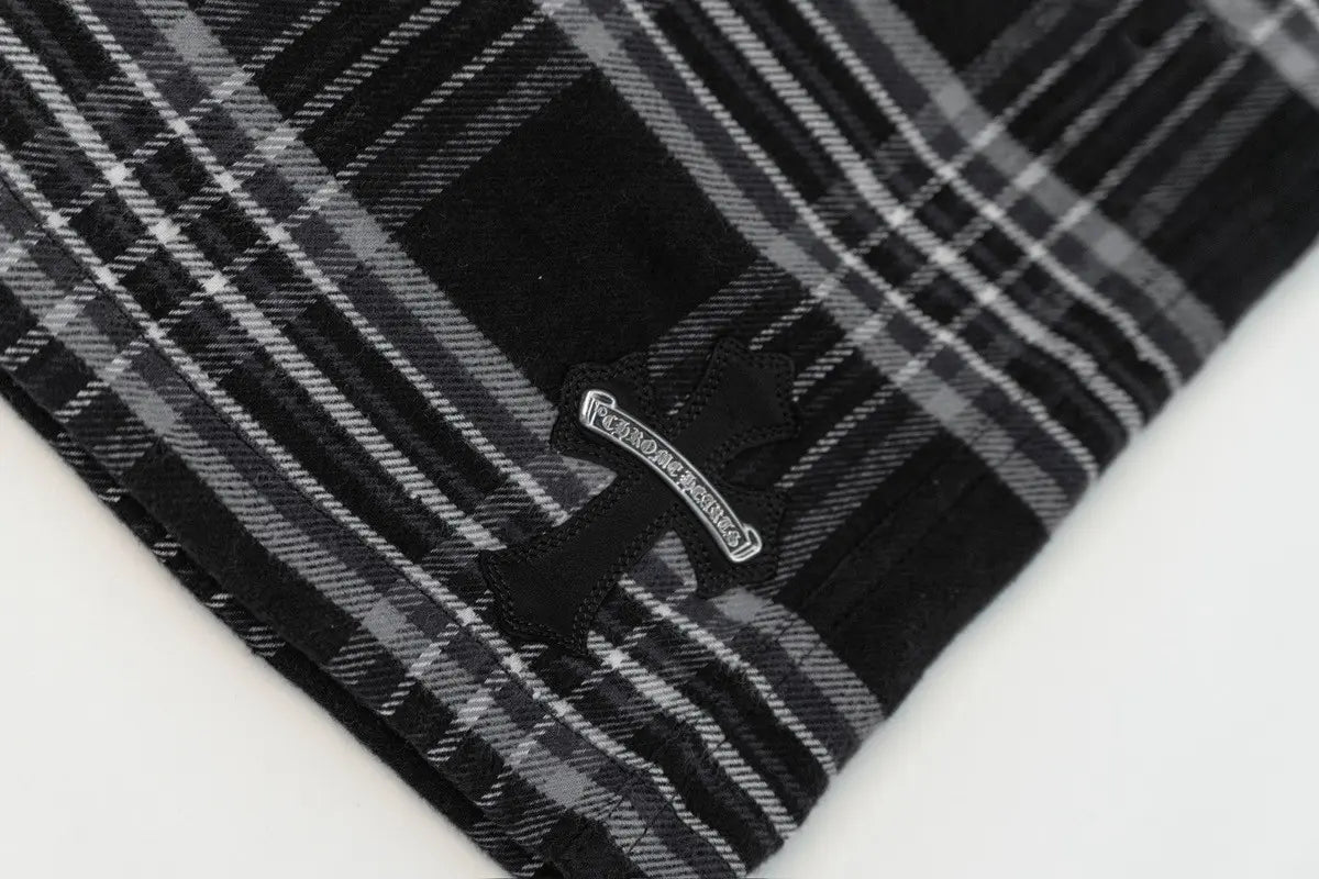 Chrome Hearts After School Cross Patch Flannel Shorts