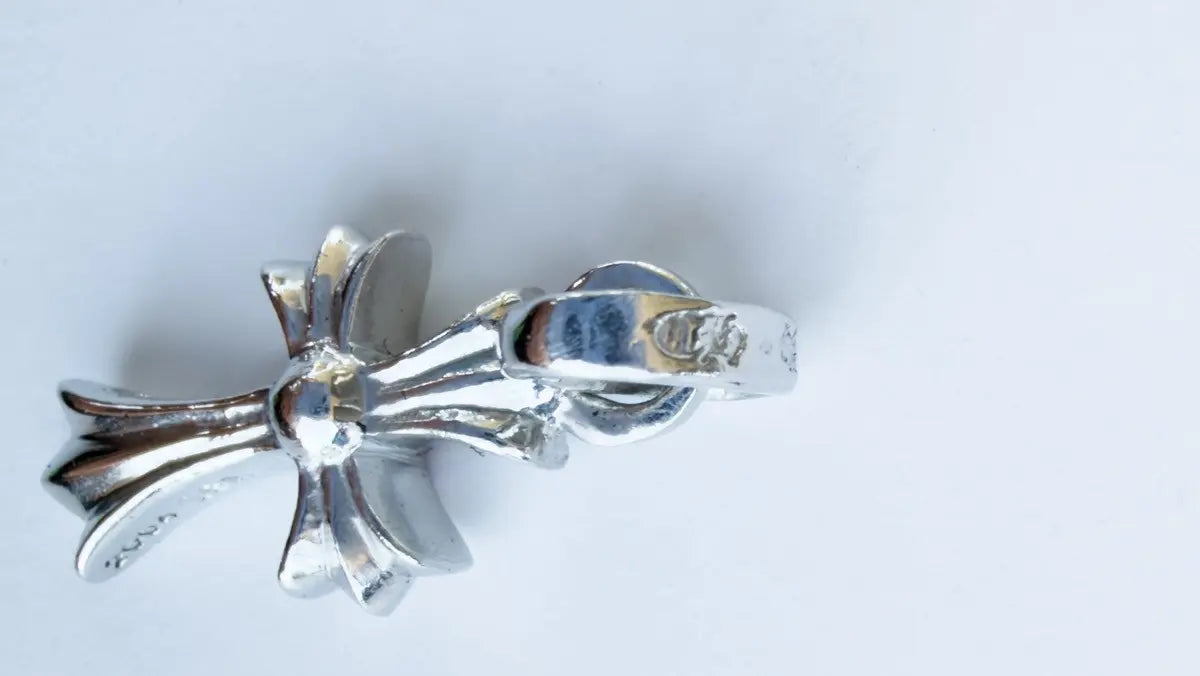 Chrome Hearts Blue Sapphire Pavé "Baby Fat" Cross Pendant Chrome Hearts