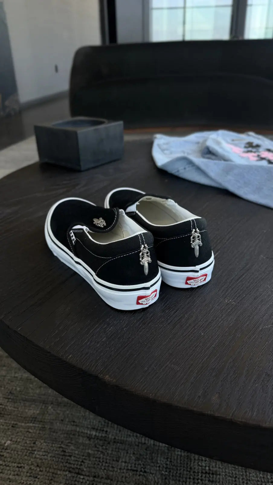 Chrome Hearts Vans Dagger Embellished Slip On Sneakers Chrome Hearts